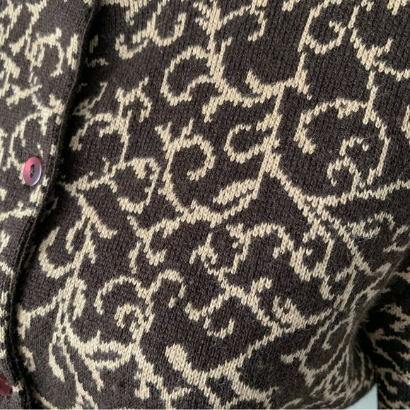 Vintage Talbots Cashmere Blend Knit Cardigan Womens Small Petite Silk Filigree - Picture 5 of 9